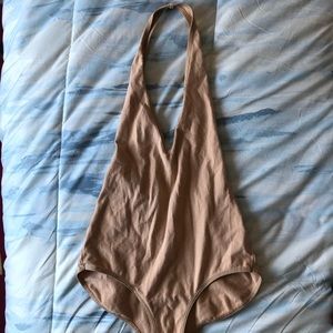 Tan American Apparel bodysuit